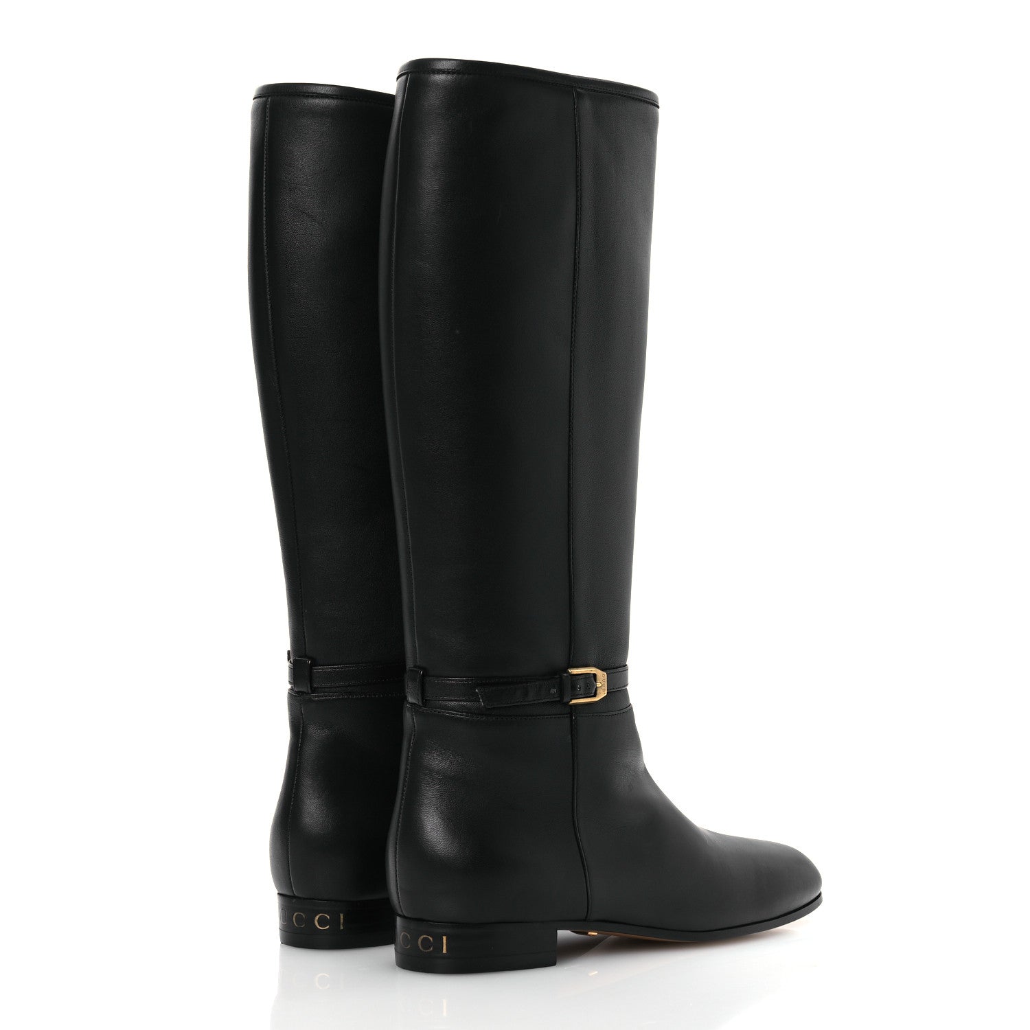 Gucci Calfskin Knee High Boots 36.5 Black 5 of 14