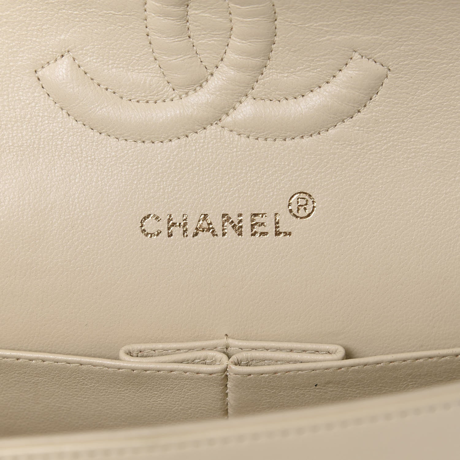 Chanel Lambskin Quilted Medium Double Flap Beige 10 of 15