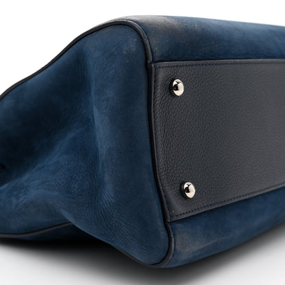 Chanel Grained Calfskin Suede Neo Executive Shopper Tote Navy Blue 9 of 14
