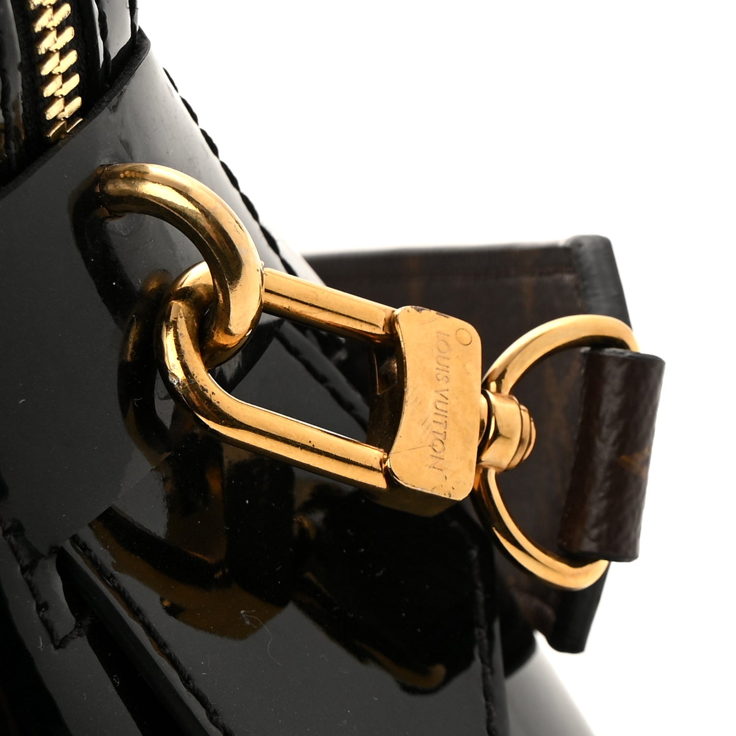 Patent Calfskin Miroir Tote Black