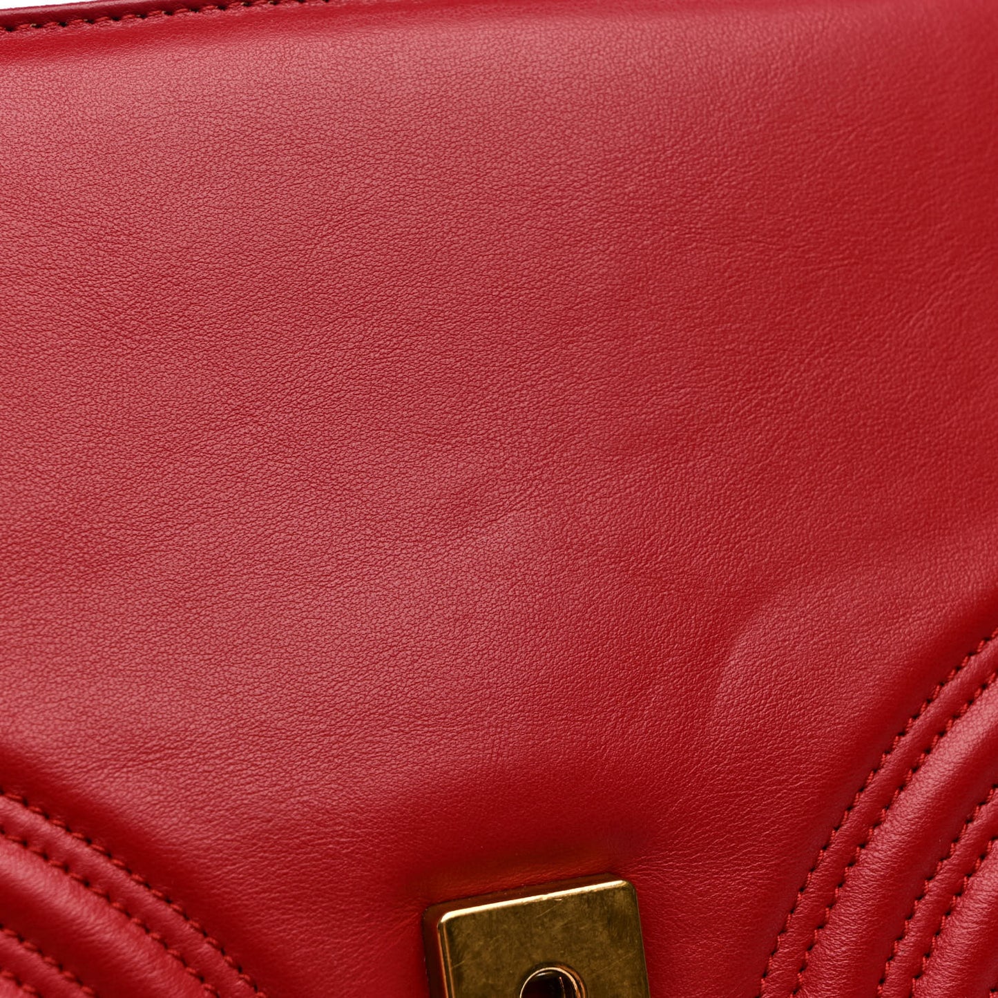 Calfskin Matelasse Small GG Marmont Top Handle Shoulder Bag Hibiscus Red
