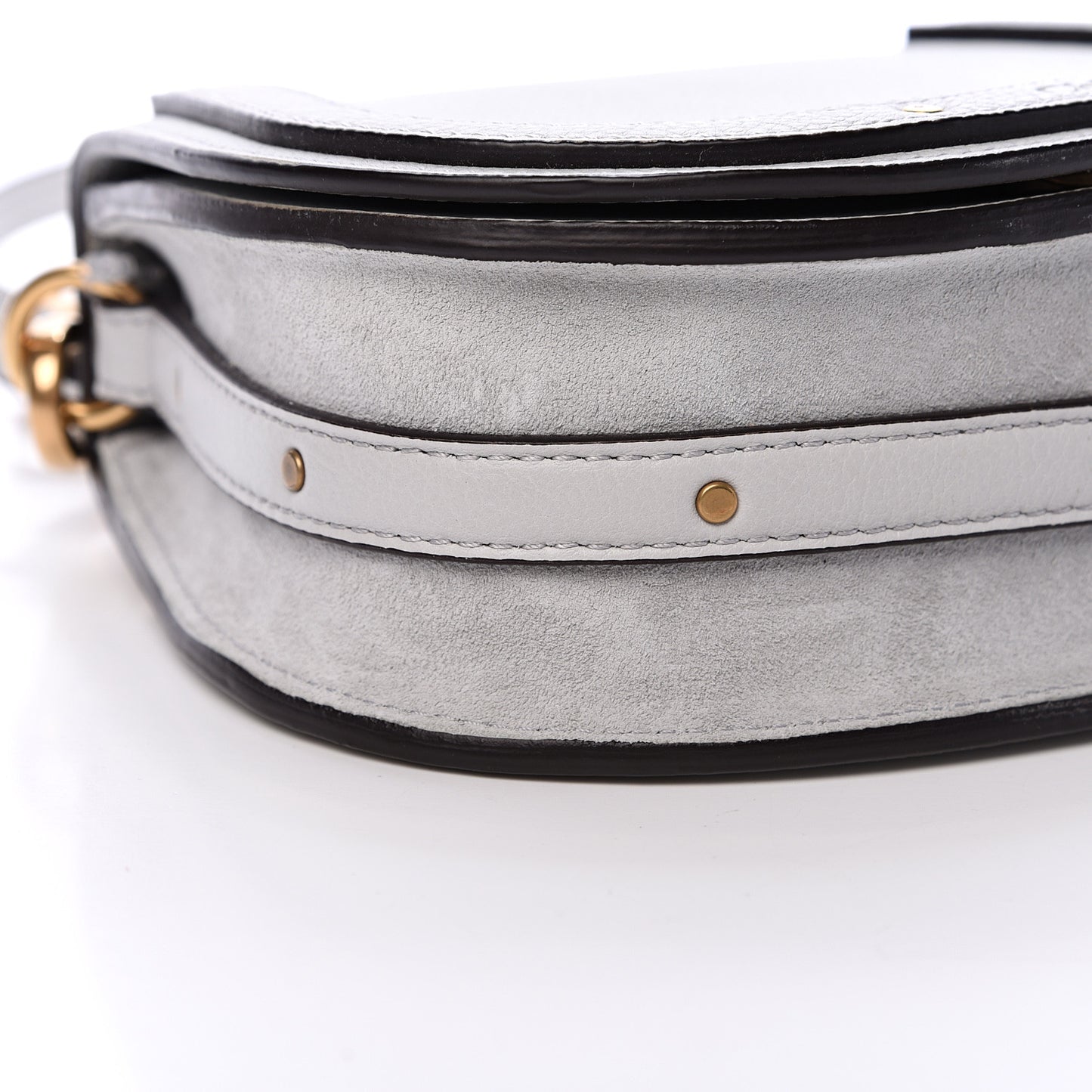 Calfskin Suede Small Nile Bracelet Bag Airy Grey