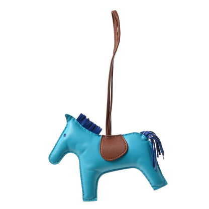 Hermes Milo Lambskin Grigri Rodeo Horse Bag Charm GM Bleu Azteque Bleu Electrique Fauve 1 of 4