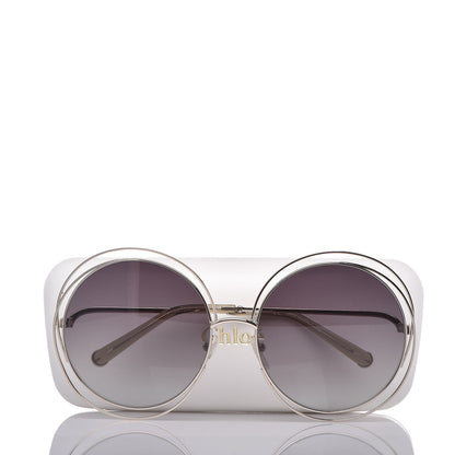 Chloe Oversize Round Carlina Oversized Round Sunglasses CE114S Silver 7 of 7