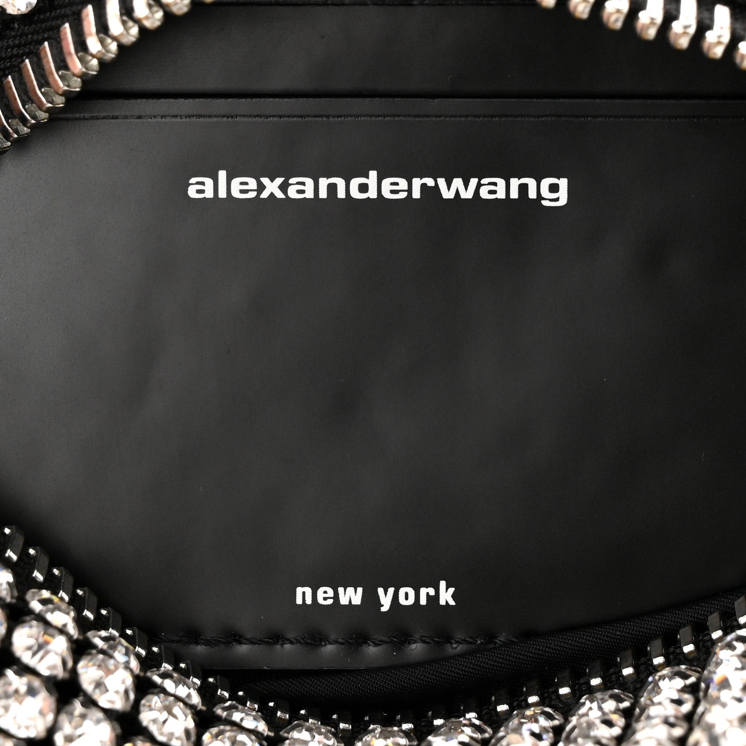 Alexander Wang Mesh Crystal Rhinestone Mini Heiress Pouch Black Silver 6 of 9