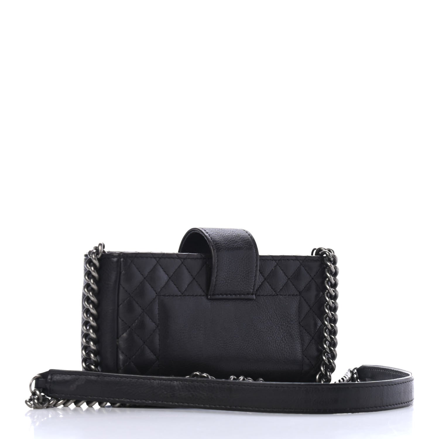 Chanel Calfskin Boy Reverso Mini Pochette Black 2 of 4