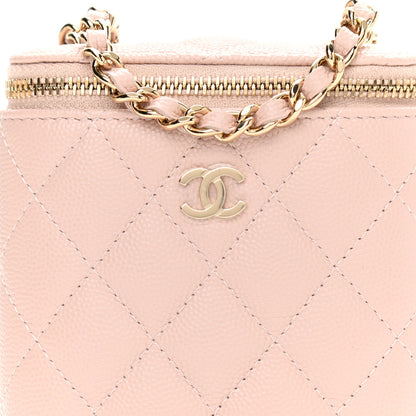 Chanel Caviar Quilted Small Vertical Coco Beauty Vanity Case With Chain Light Pink 7 of 7