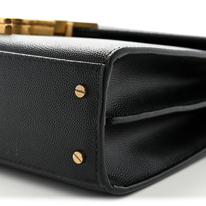 Saint Laurent Grain de Poudre Mini Classic Monogram Cassandra Top Handle Black 18 of 21