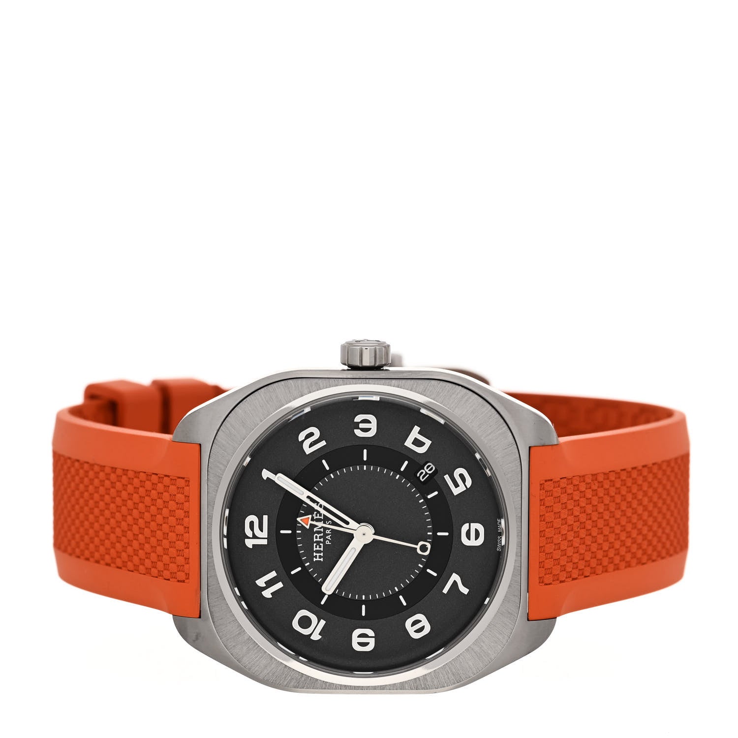 Hermes Titanium Rubber 39mm H08 Automatic Watch Orange 2 of 5