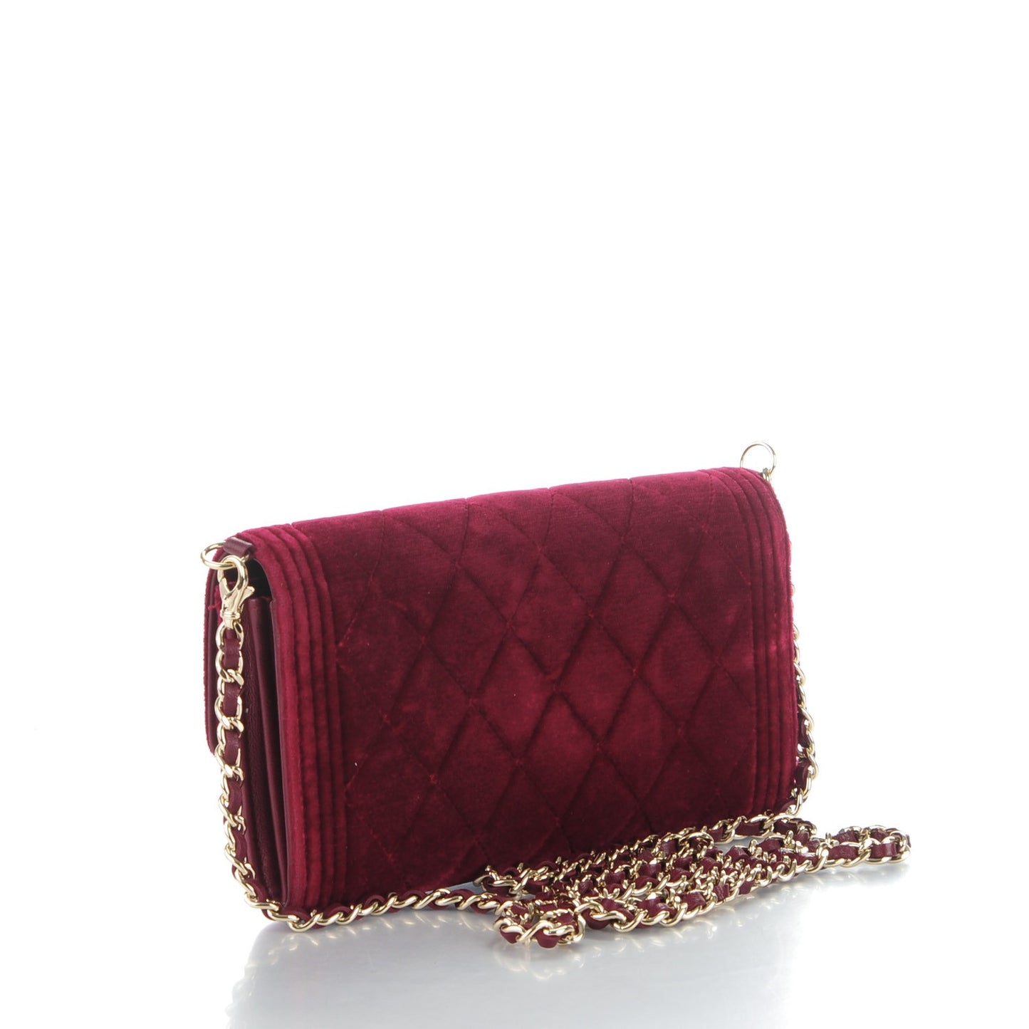 Velvet Boy Wallet On Removable Chain Burgundy
