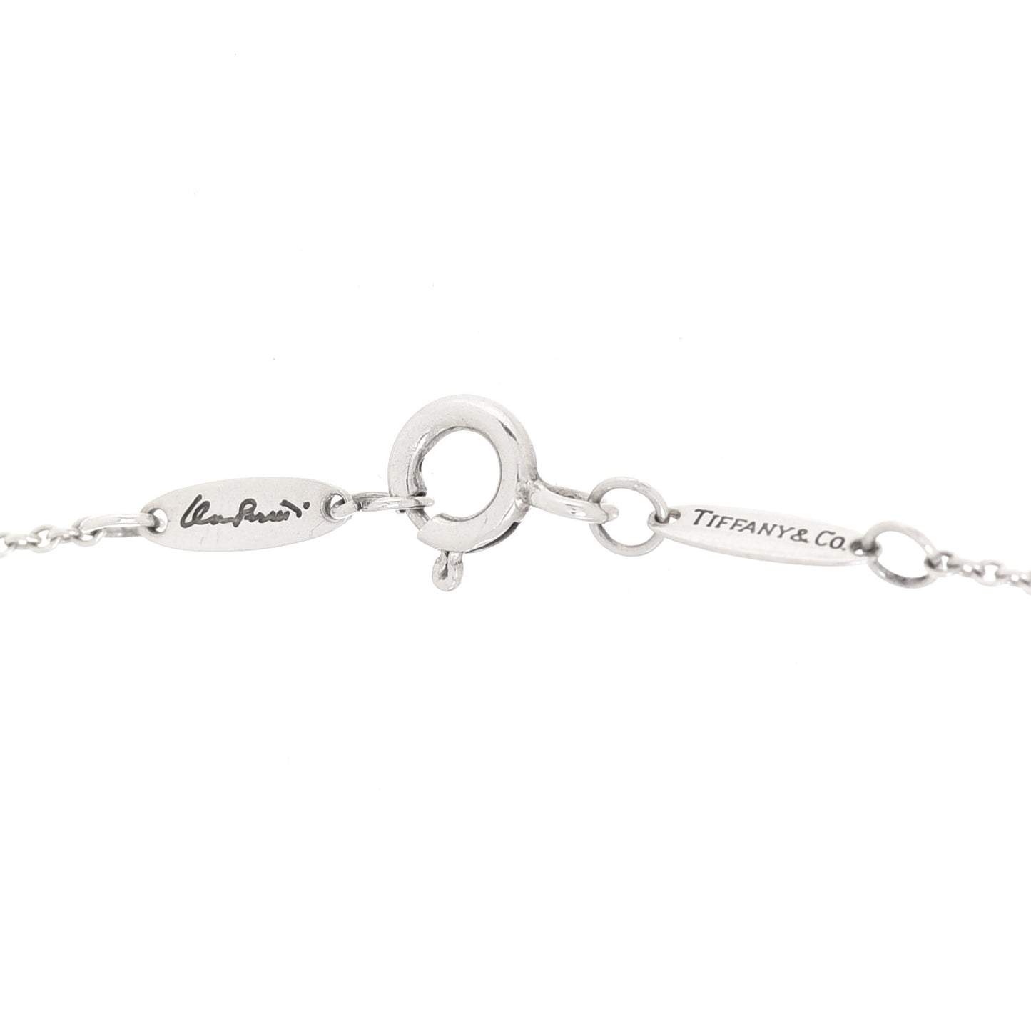 Sterling Silver 16mm Elsa Peretti Open Heart Pendant Necklace