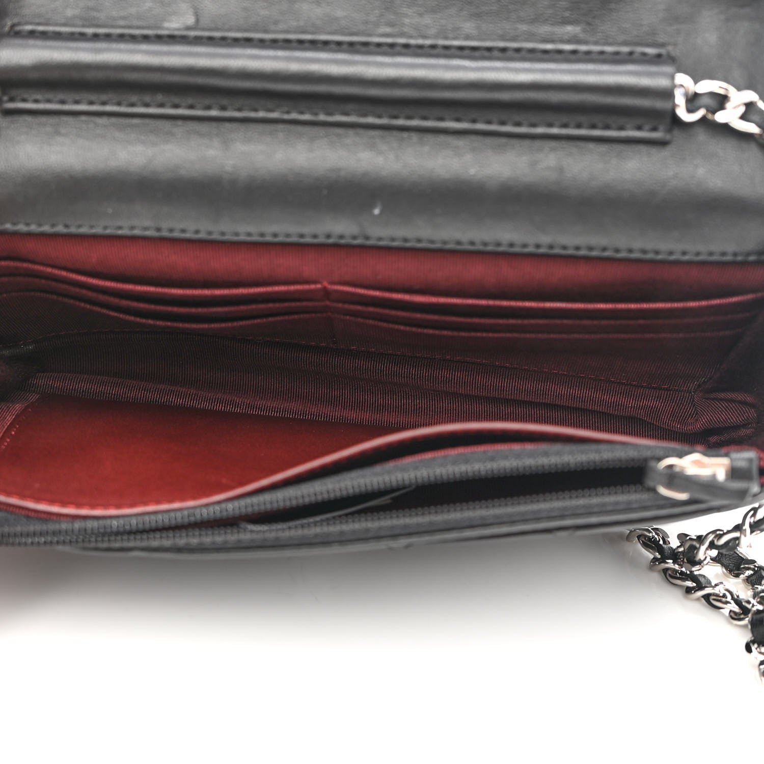 Chanel Lambskin Quilted Wallet On Chain WOC Black 4 of 9