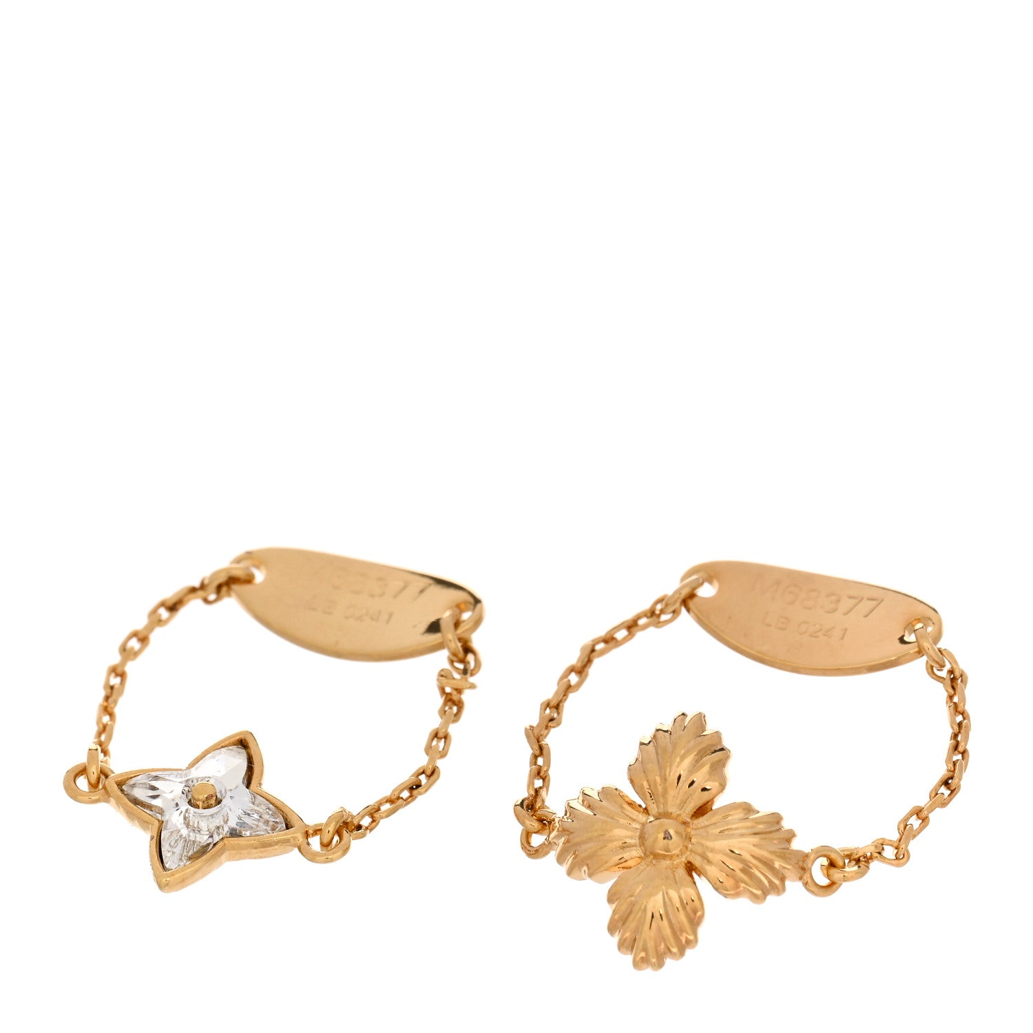 Louis Vuitton Crystal Blooming Strass Ring Set S 45 3.25 Gold 1 of 4