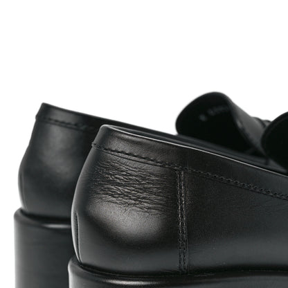 Chanel Calfskin CC Platform Loafers 38.5 Black 5 of 9