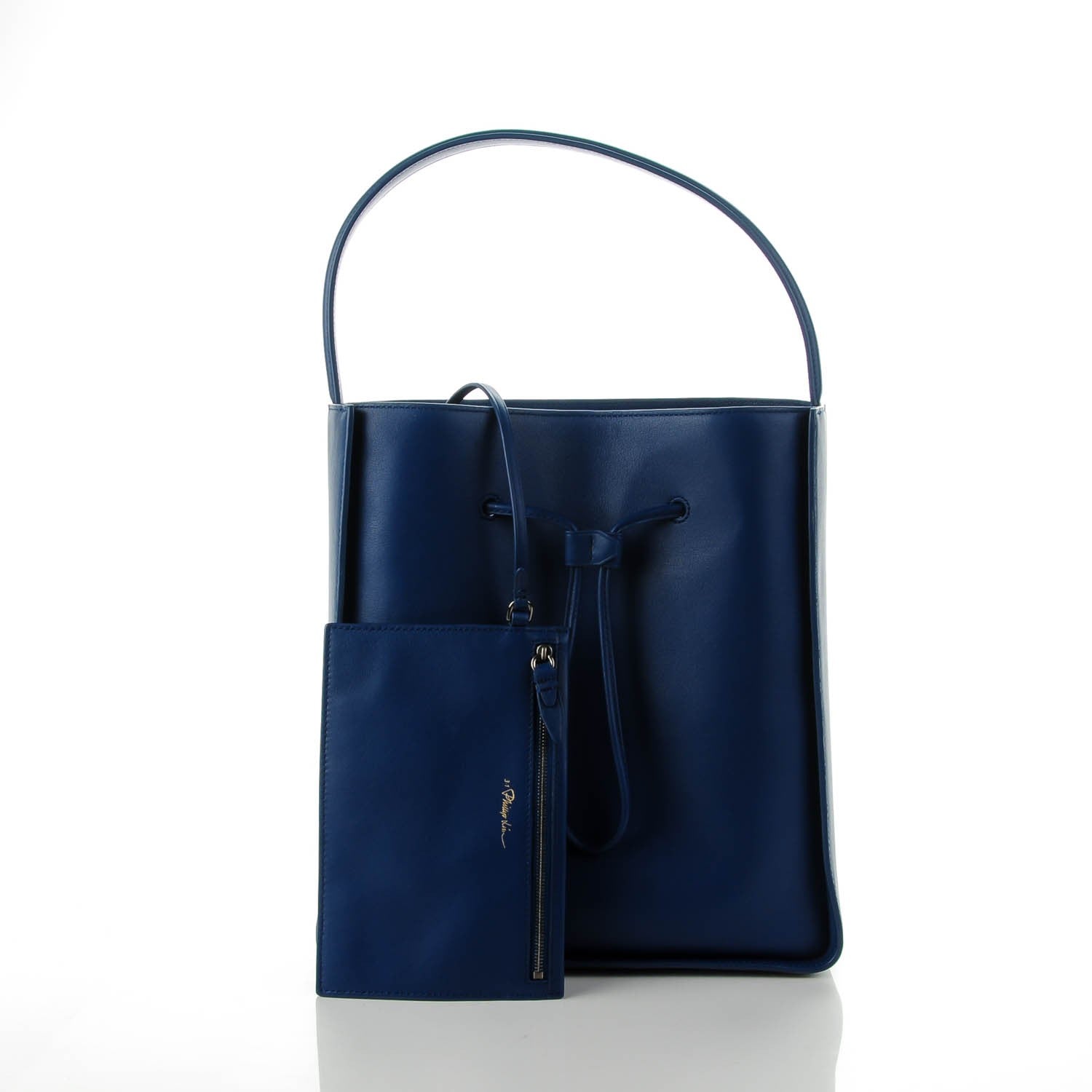 3.1 Phillip Lim 3.1 Smooth Calfskin Large Soleil Bucket Bag Midnight Blue 3 of 9