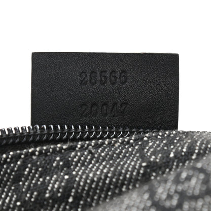 Gucci Denim Monogram Double Pocket Belt Bag Black 7 of 11
