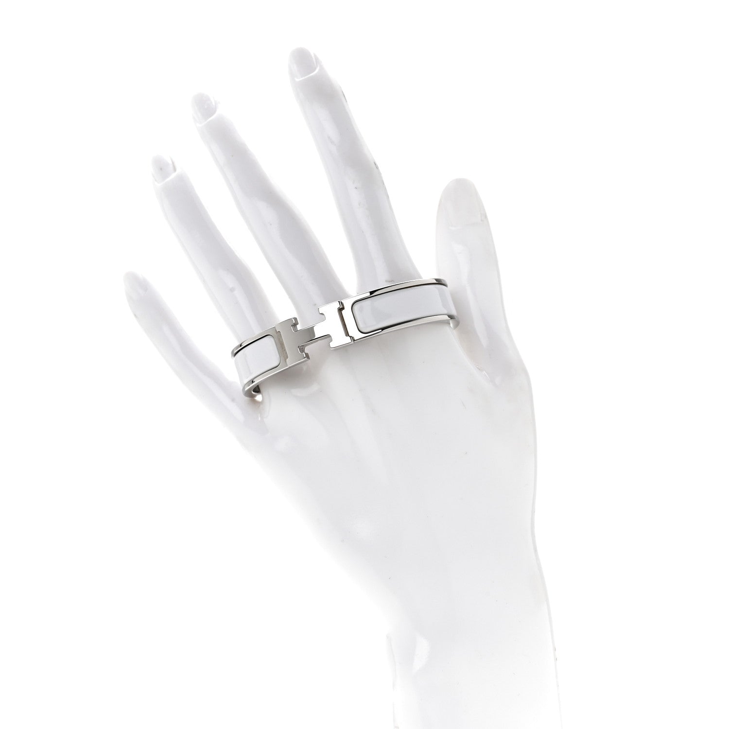 Hermes Enamel Narrow Clic Clac H Bracelet PM White 2 of 5