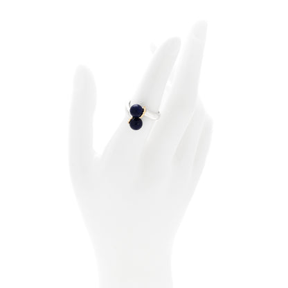 Tiffany Sterling Silver 18K Yellow Gold Lapis Lazuli Bypass Ring 2 of 5