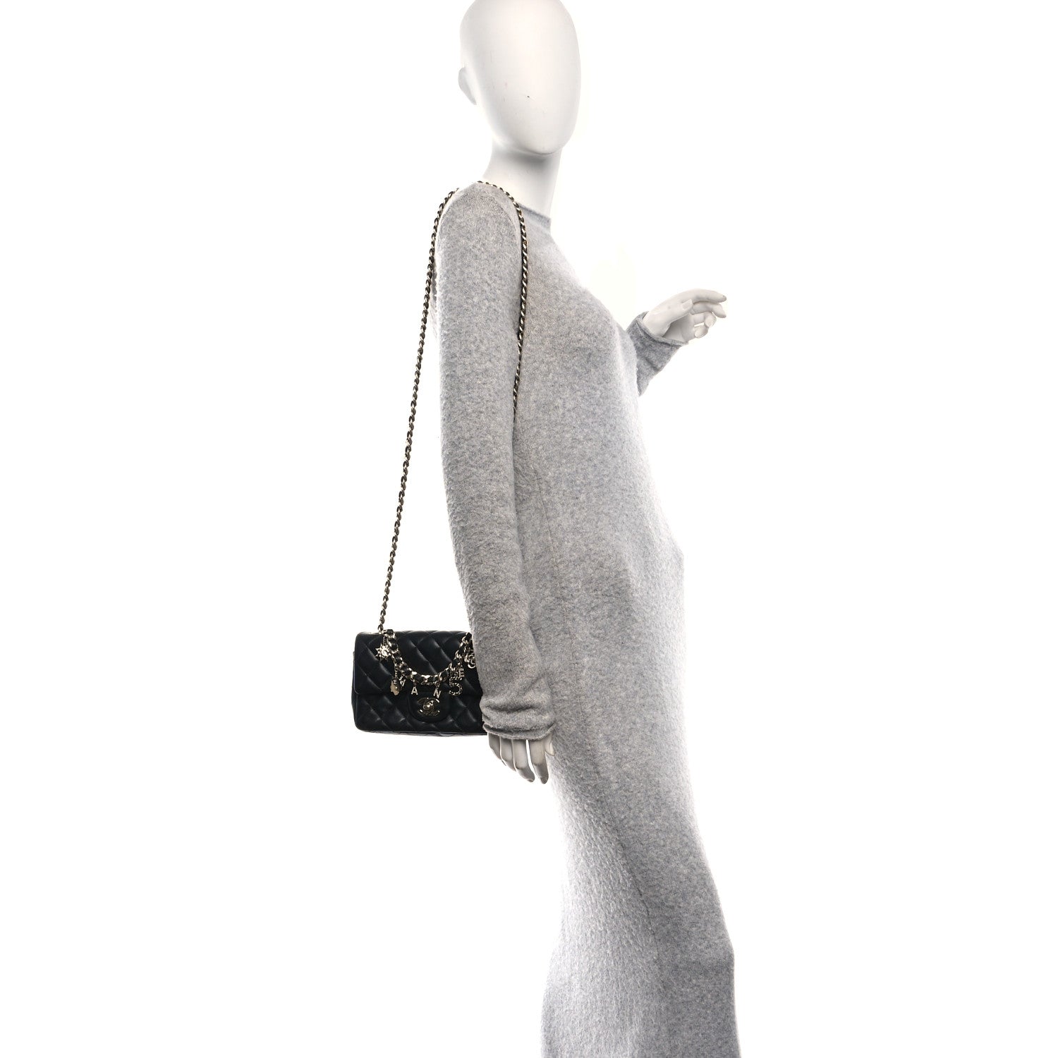 Chanel Lambskin Quilted Mini Coco Charms Rectangular Flap Black 2 of 11