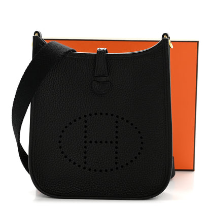 Hermes Taurillon Clemence Evelyne TPM Black 12 of 12