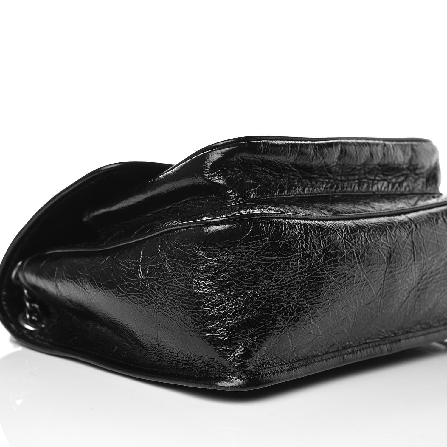 Saint Laurent Crinkled Calfskin Matelasse Monogram Medium Niki Chain Satchel Black 9 of 12