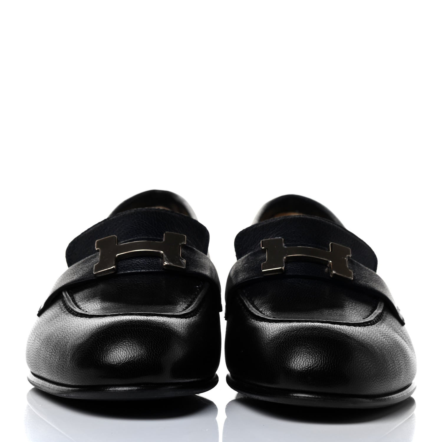 Hermes Goatskin Womens Paris Loafers 36 Black 3 of 8