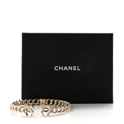 Chanel Metal CC Chain Link Choker Necklace M Gold 5 of 5