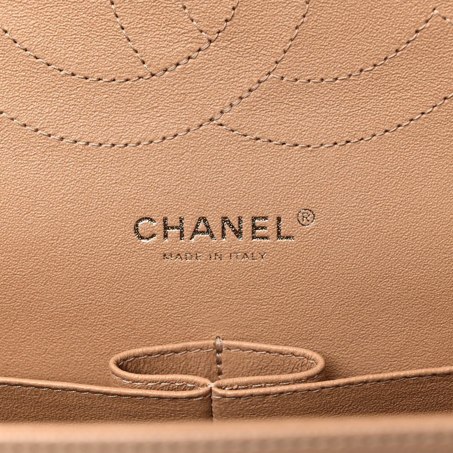 Caviar Quilted Jumbo Double Flap Beige