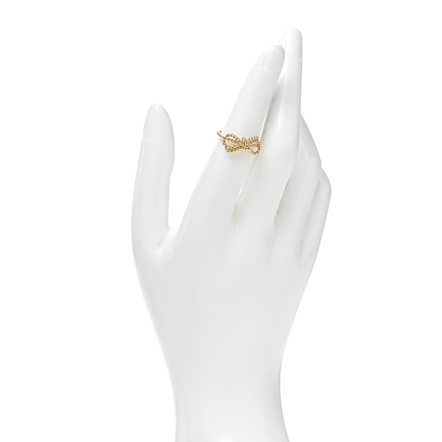 18K Yellow Gold Twist Bow Ring 50 5.25