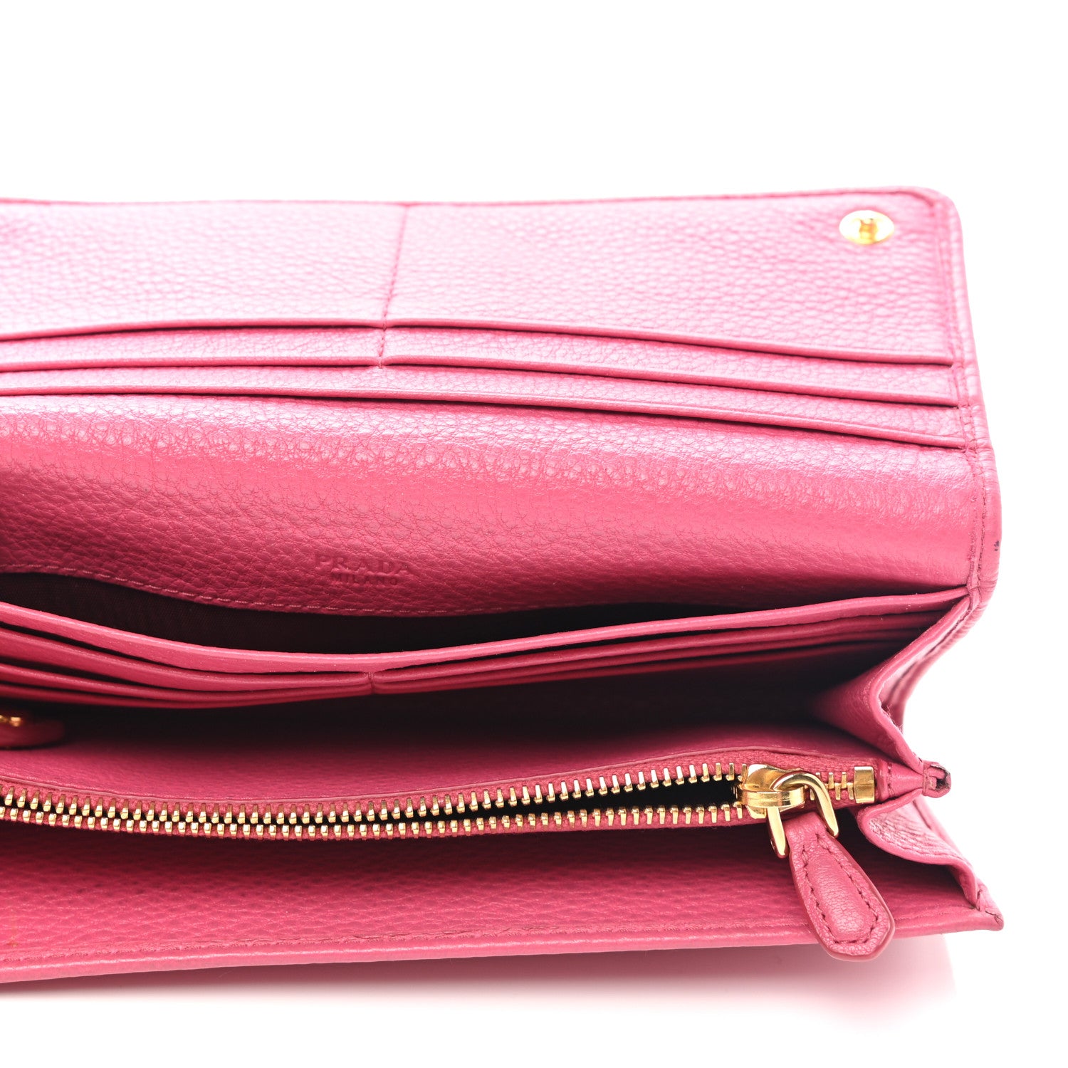 Prada Vitello Phenix Continental Flap Wallet Peonia 6 of 9