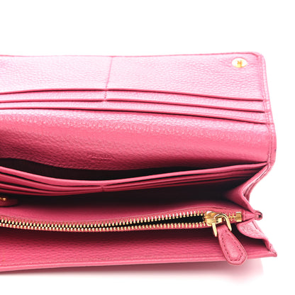 Prada Vitello Phenix Continental Flap Wallet Peonia 6 of 9