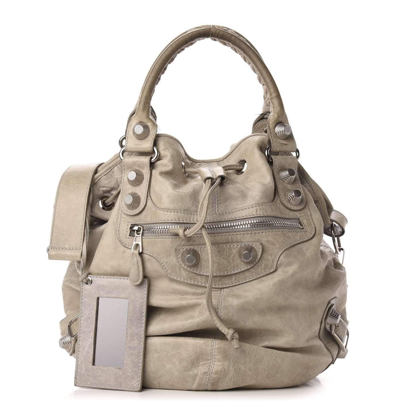 Agneau Giant 21 Silver Hardware Hardware Pompon Natural