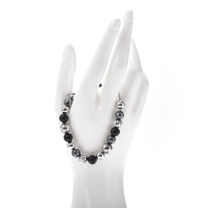 David Yurman Sterling Silver Black Onyx Hematite 8mm Elements Bead Bracelet 2 of 4