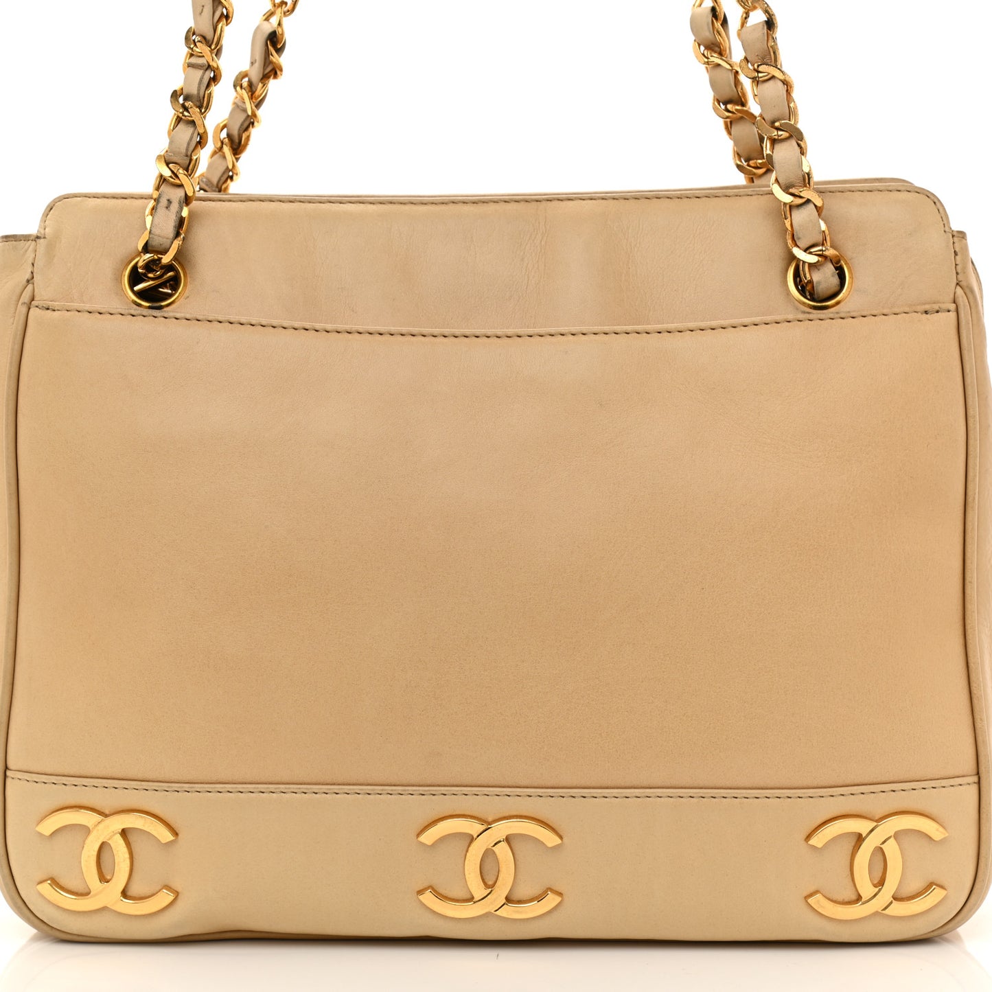 Lambskin CC Shoulder Bag Beige