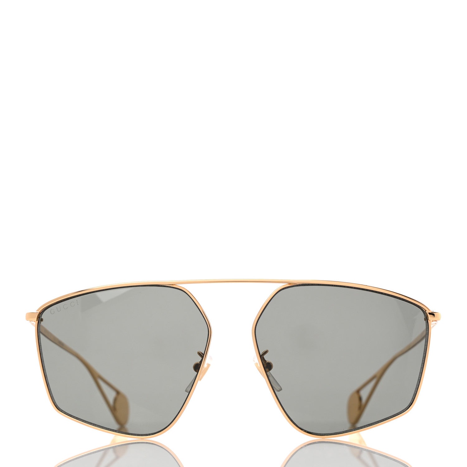 Gucci Square Frame GG0437SA Sunglasses Gold 2 of 9