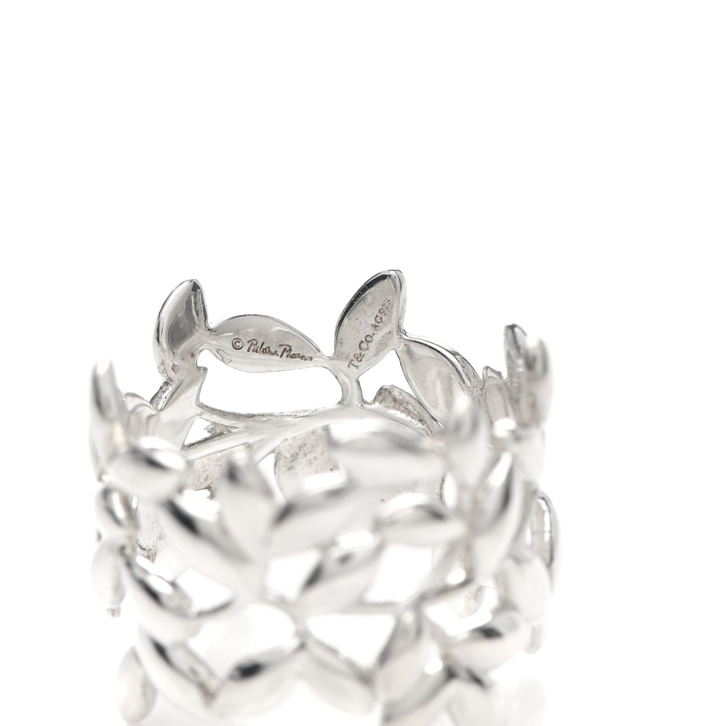 Sterling Silver Wide Paloma Picasso Olive Leaf Band Ring 54 7