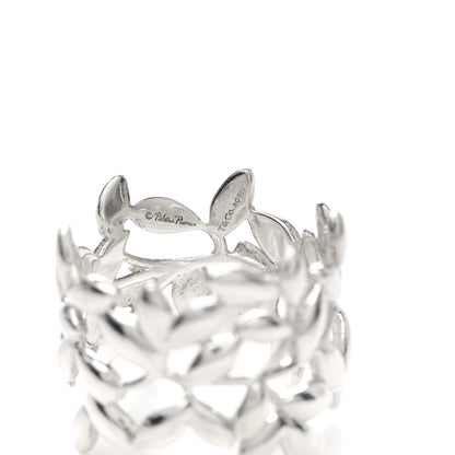 Tiffany Sterling Silver Wide Paloma Picasso Olive Leaf Band Ring 54 7 4 of 4