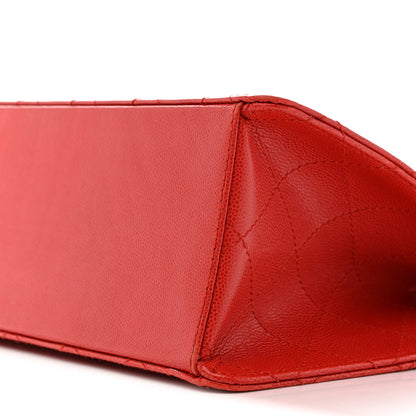 Chanel Caviar Stitched Flap Shoulder Bag Red 11 of 17