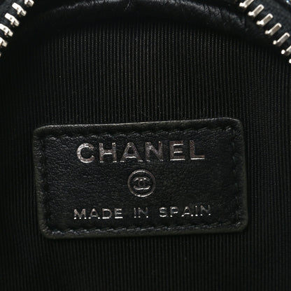Chanel Metallic Caviar Quilted Zip Around Classic Coin Purse Black 6 of 7