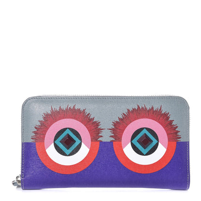 Fendi Vitello Elite Studded Hypnoteyes Zip Around Wallet Polvere Multicolor 1 of 8