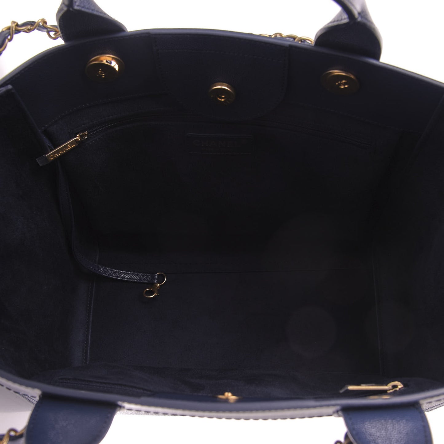 Caviar Small Studded Deauville Tote Navy