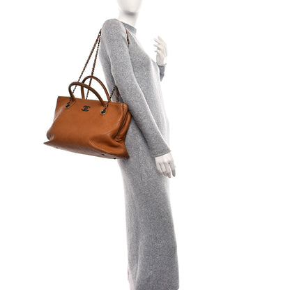 Chanel Grained Vegetal Calfskin Stitched Shopping Tote Tan 2 of 23