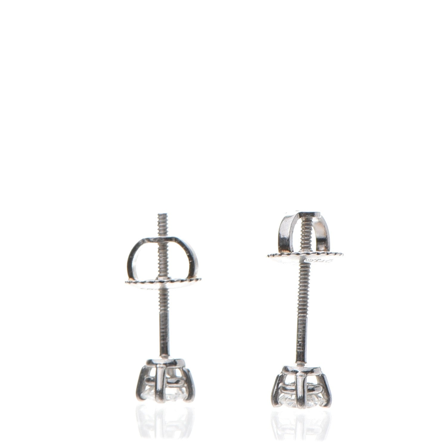 Tiffany Platinum Diamond .31ctw Solitaire Earrings 4 of 8