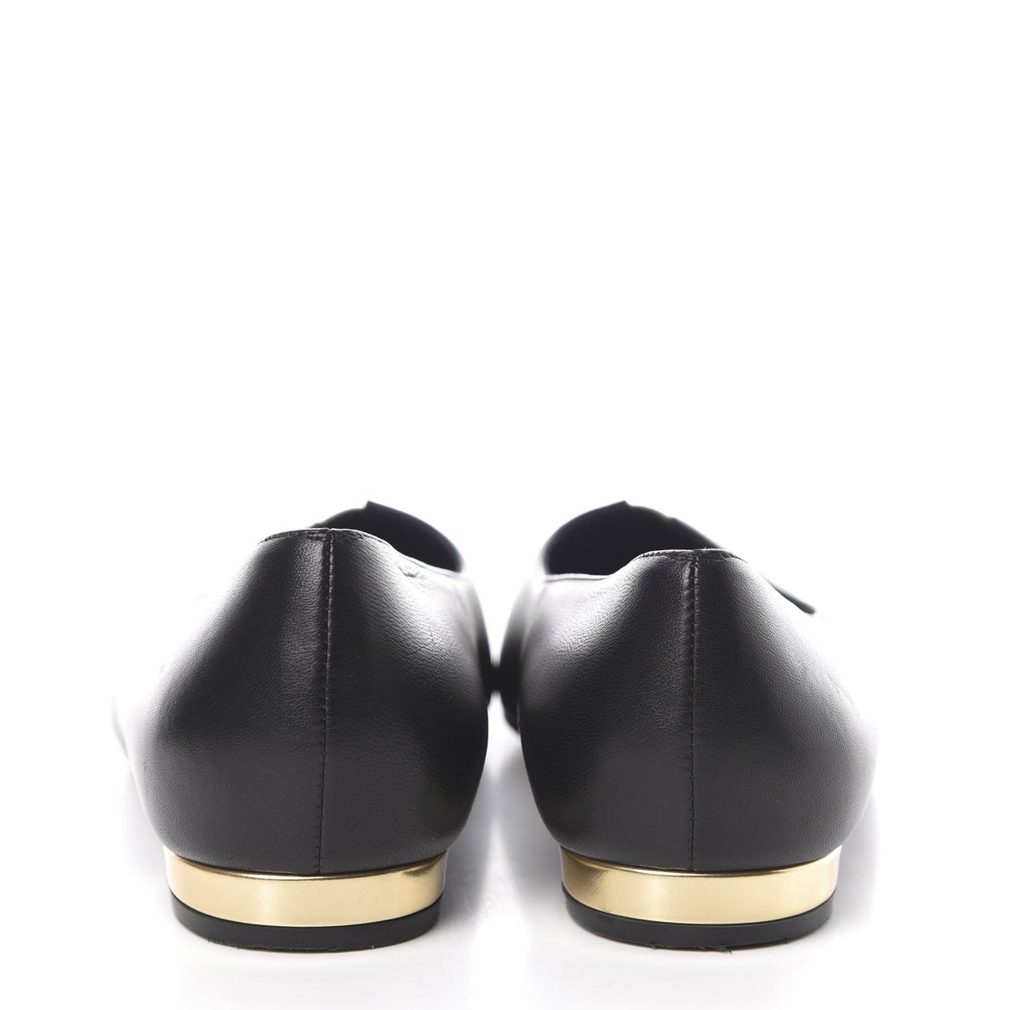 Lambskin CC Ballerina Flats 39 Black Beige