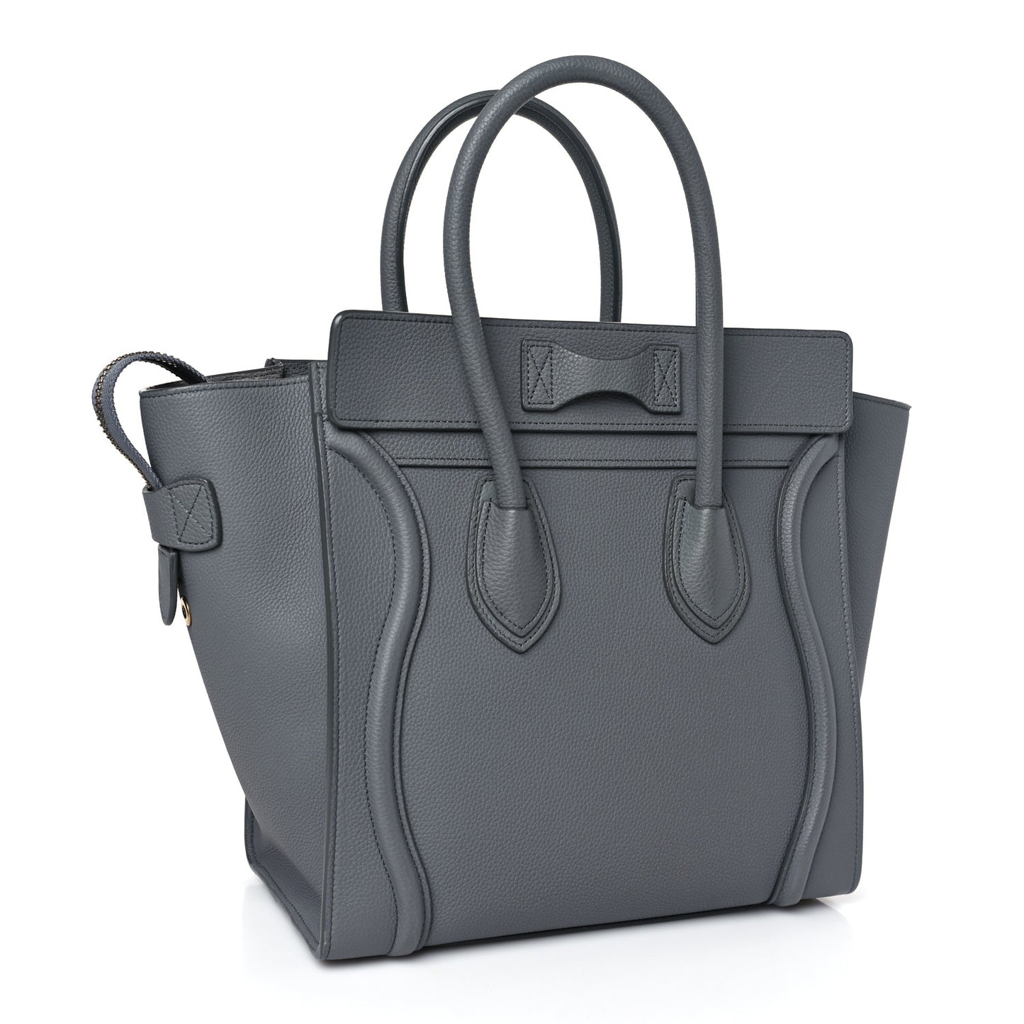 Drummed Calfskin Micro Luggage Kohl