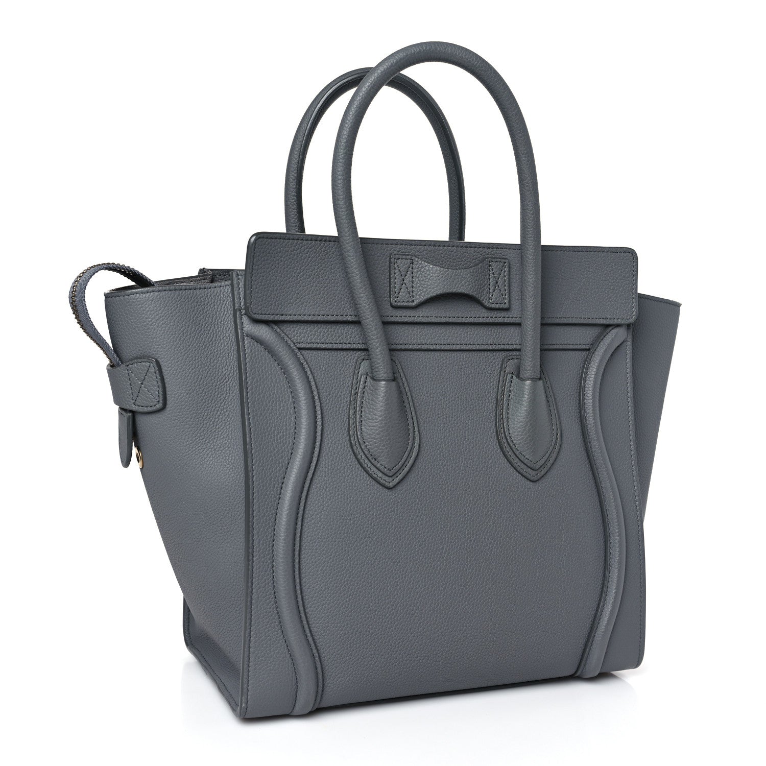 Celine Drummed Calfskin Micro Luggage Kohl 3 of 9