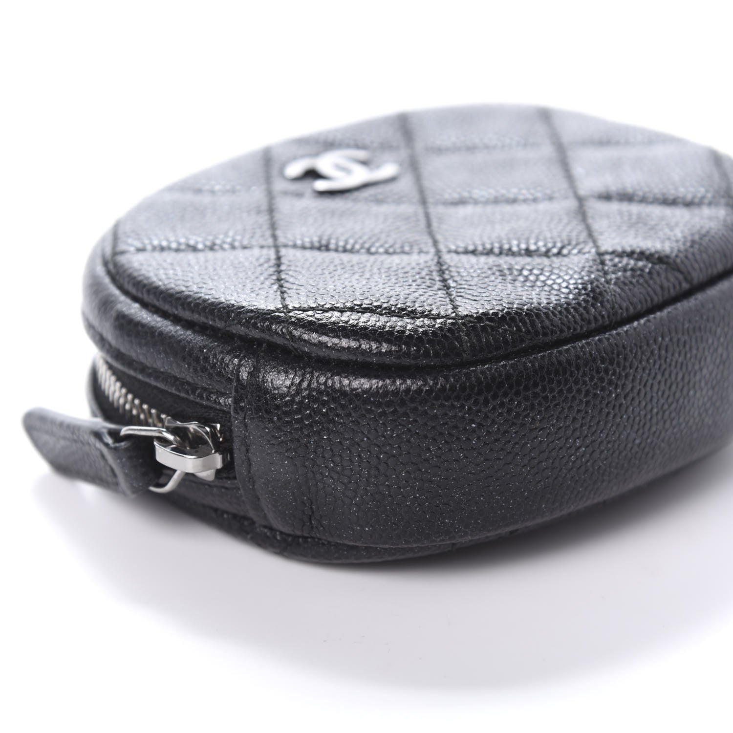 Chanel Iridescent Caviar Quilted Zip Around Classic Coin Purse Black 6 of 11