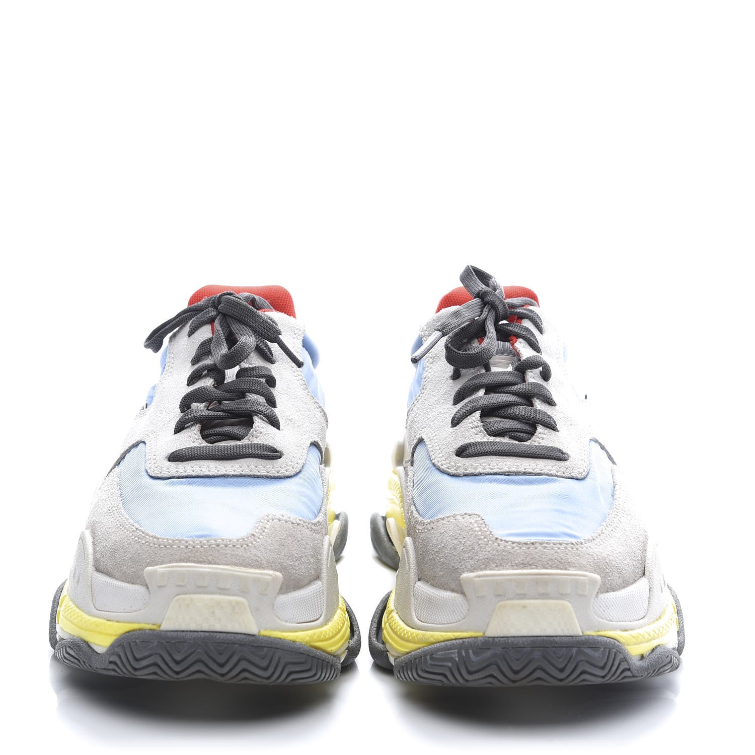 Balenciaga Nylon Suede Womens Triple S 2.0 Sneakers 37 Gris Bleu Rouge 2 of 9