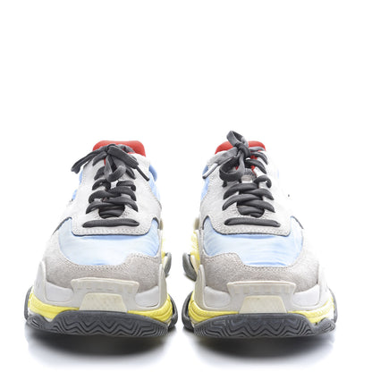 Balenciaga Nylon Suede Womens Triple S 2.0 Sneakers 37 Gris Bleu Rouge 2 of 9