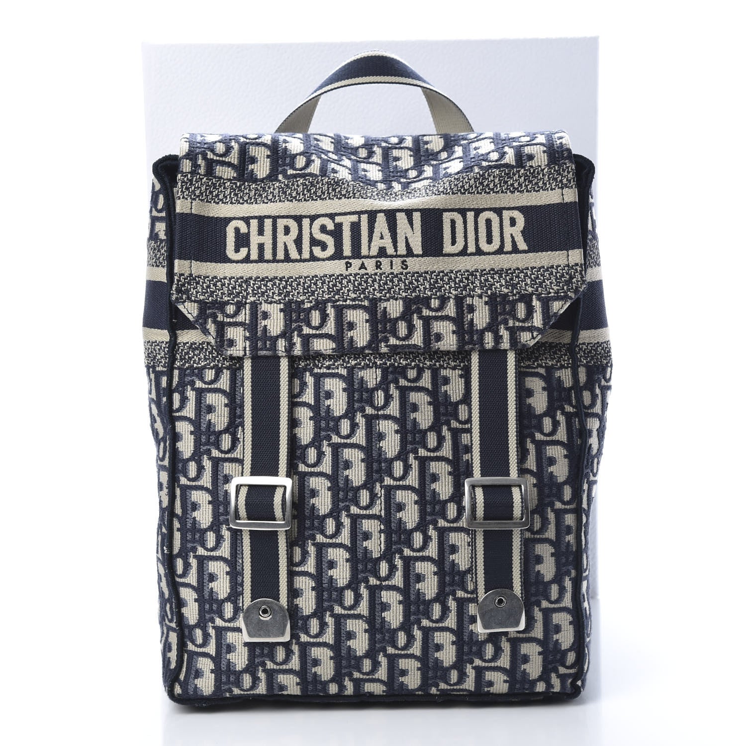 Christian Dior Oblique Backpack Blue White 10 of 10